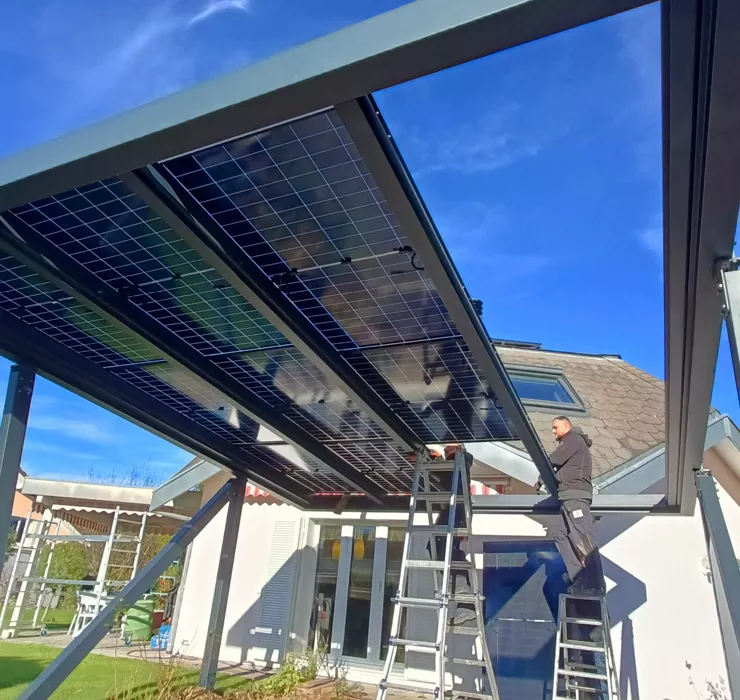 installation carport solaire à Rossens